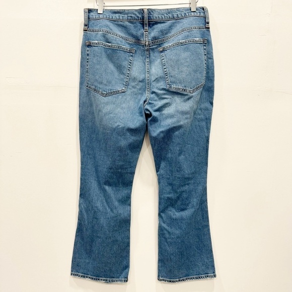 J. Crew Mid-Rise Flare Crop Jeans Distressed Knee Size 30 - Picture 2 of 9